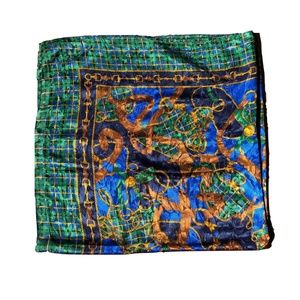 Colorful Blue/Green Patterned Scarf
